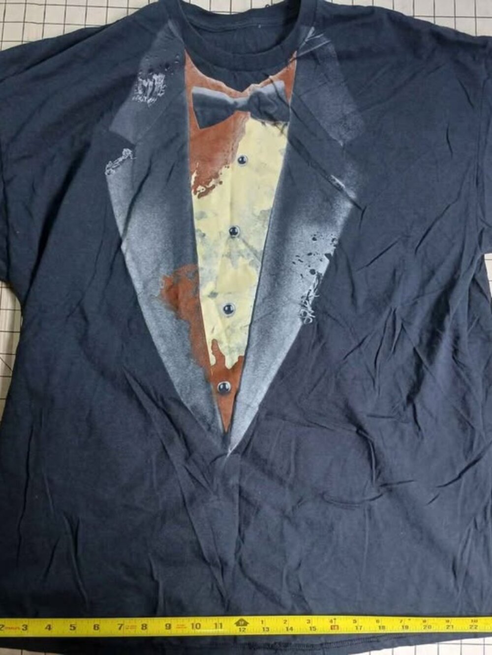 Men's Black Decaying Tuxedo Graphic Tee